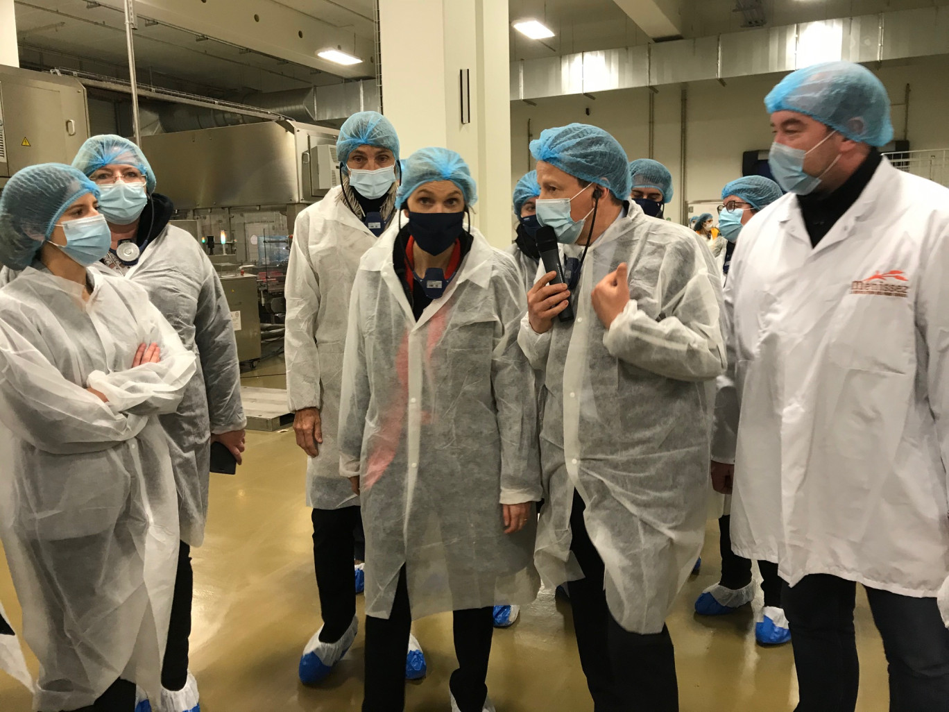 La ministre de l'Industrie, en plus de la table ronde, a visité plusieurs entreprises : Refresco au Quesnoy, Edeo à Pont-sur-Sambre, Vallourec à Aulnoye-Aymeries et Menissez (notre photo) à Feignies.