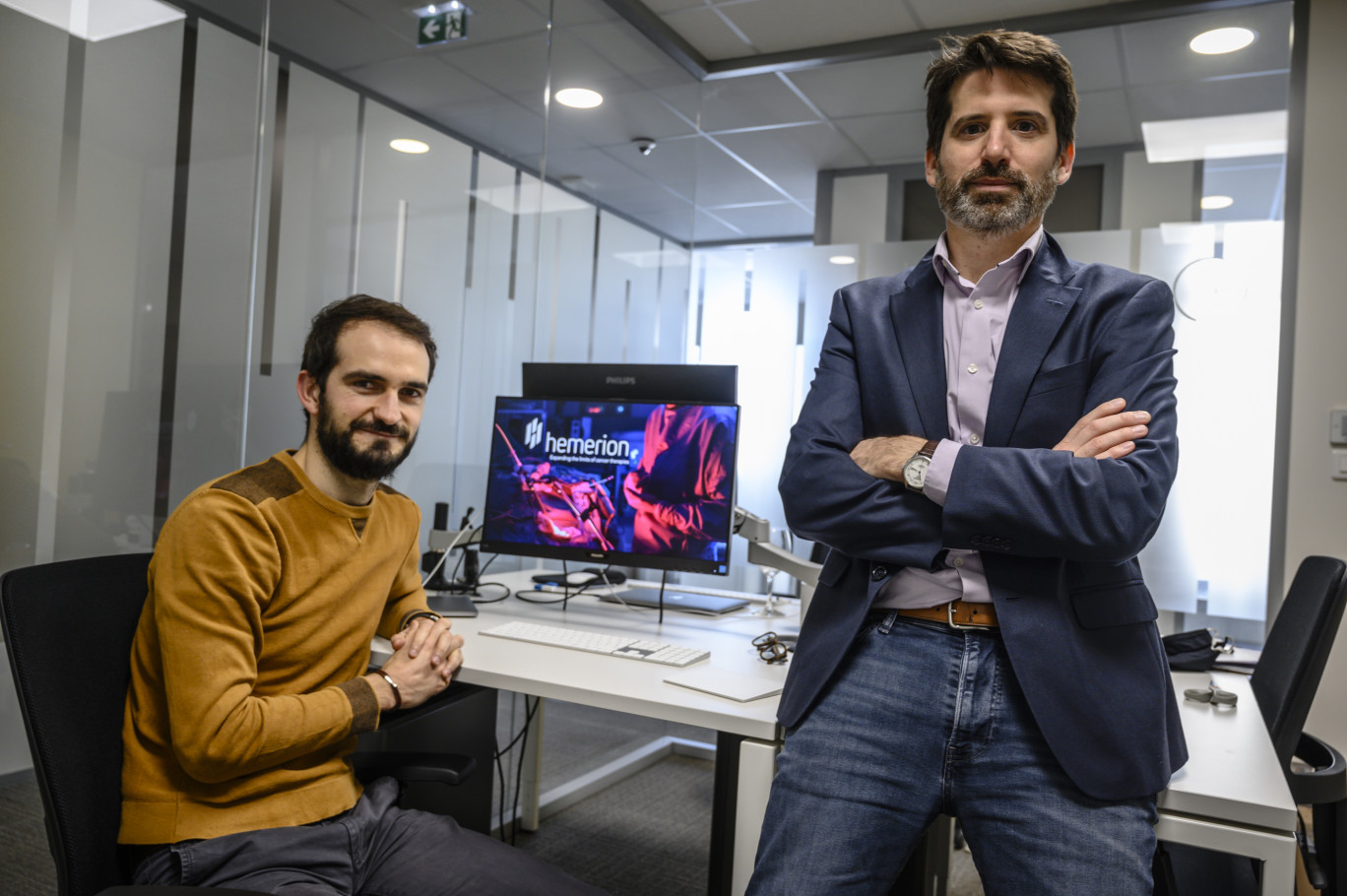 Clément Dupont (à gauche) et Maximilien Vermandel (à droite), fondateurs d’Hemerion Therapeutics. (Université de Lille)