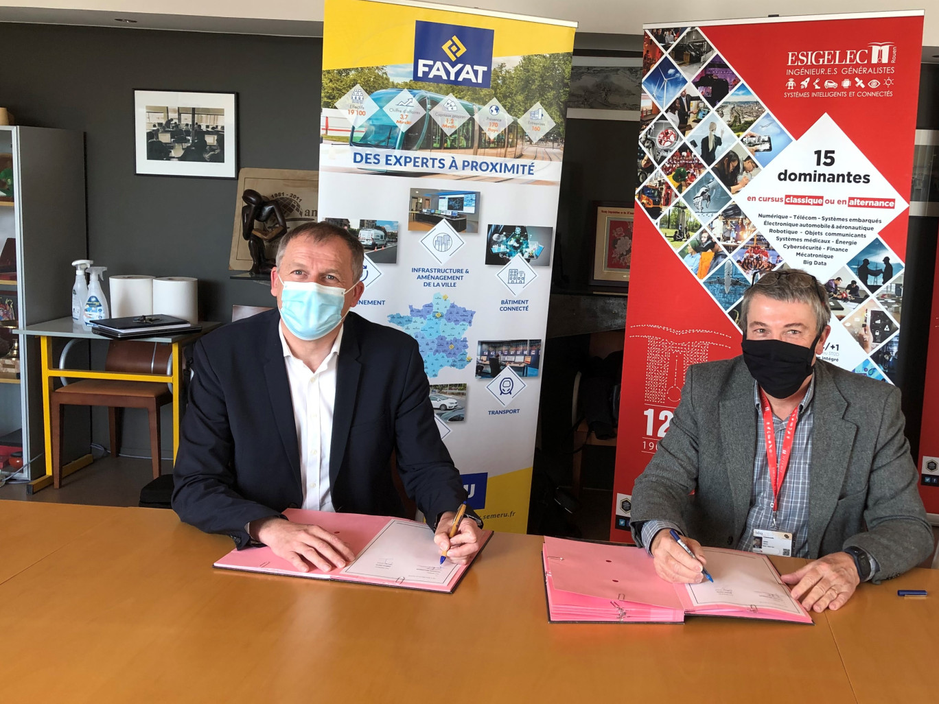 L’Esigelec a signé une convention de partenariat avec la société Semeru-Fayat Energie Services. (Photo Esigelec)