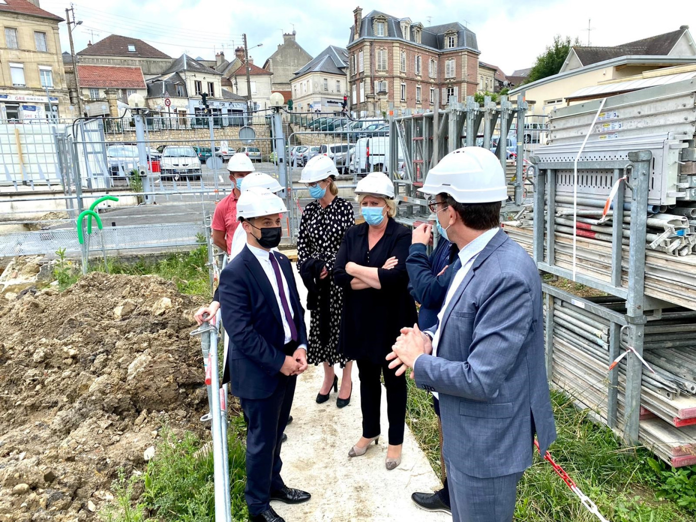 Nadège Lefebvre présidente du Conseil départemental de l'Oise,en visite sur le chantier.(c)Oise