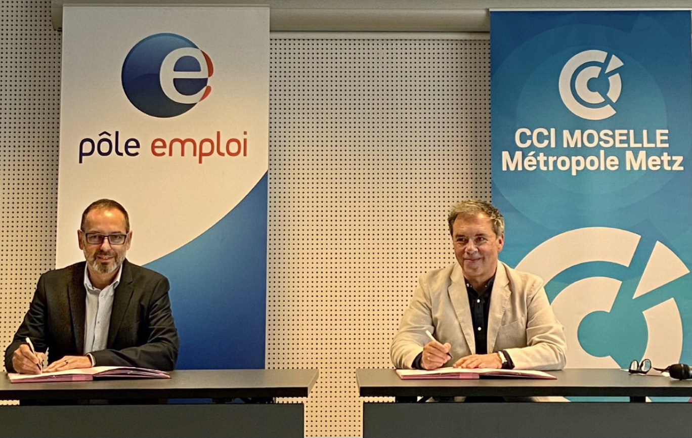 Fabrice Genter et Fabrice Nourdin, respectivement président de la CCI et directeur territorial de Pôle emploi.