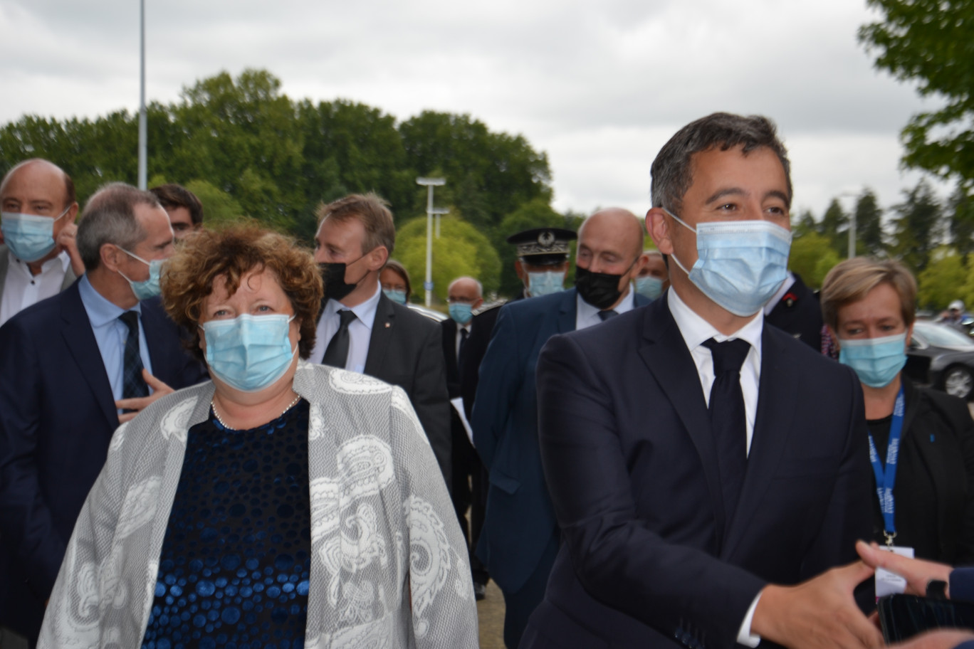 Brigitte Fouré, maire d'Amiens et Gérald Darmanin, ministre de l'Intérieur. 