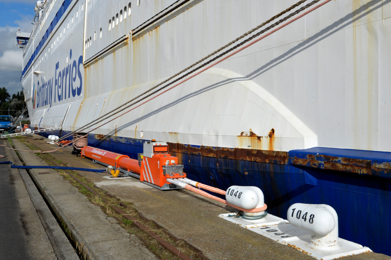 Haropa port vient de s'équiper d'une nouvelle solution d'amarrage, Shore Tension, qui permet de sécuriser la tenue à quai des navires. (Photo Haropa port)