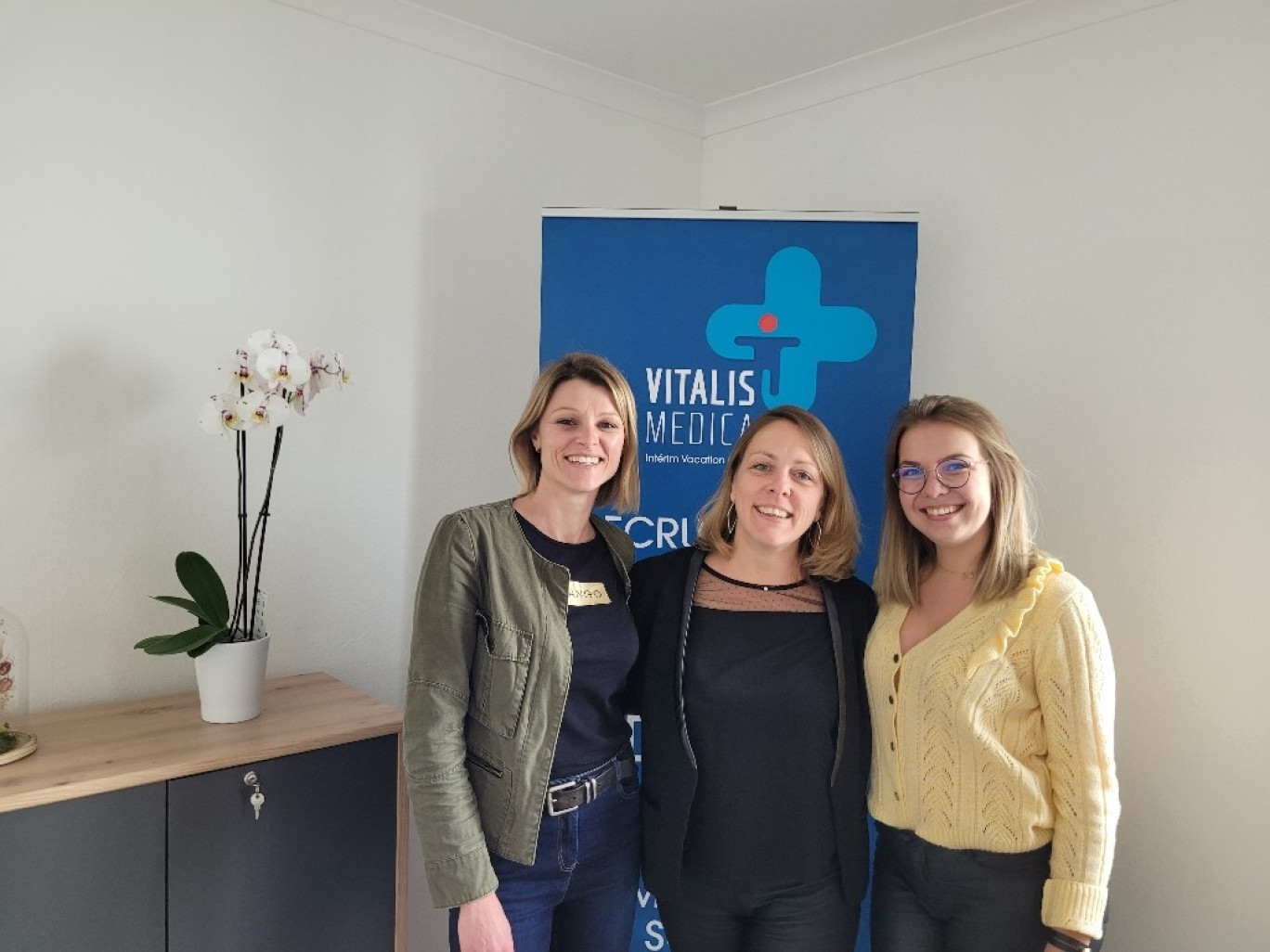 L'équipe de Vitalis Médical Amiens : Pauline Paris, Agathe Delot et Romane Giera.