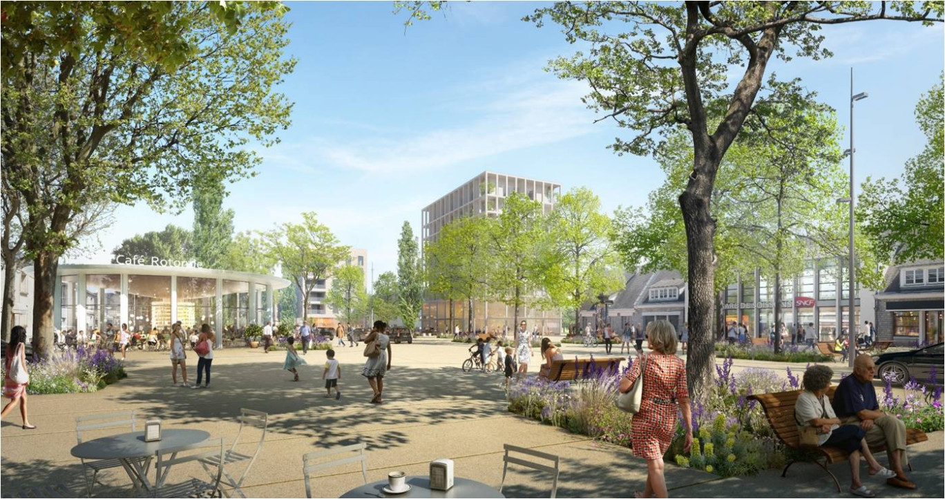 Le parvis de la gare a été pensé comme un « espace de vie confortable et pratique » ouvert sur la future gare routière. 