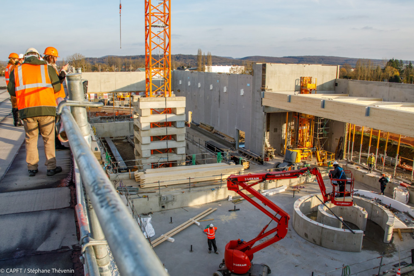 Le chantier du futur centre aquatique communautaire de Basse-Ham va bon train. © CAPTF/Stéphane Thévenin.