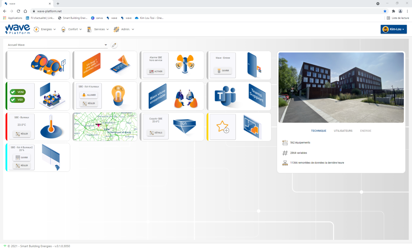 L'application Wave Platform permet d'être connecté avec le bâtiment. (© SBE)