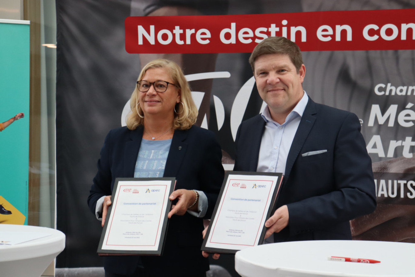 Valérie Fenaux, déléguée régionale de l’Apec Hauts-de-France, et le président de la CMA Hauts-de-France, Laurent Rigaud. ©Aletheia Press/ E.Chombart