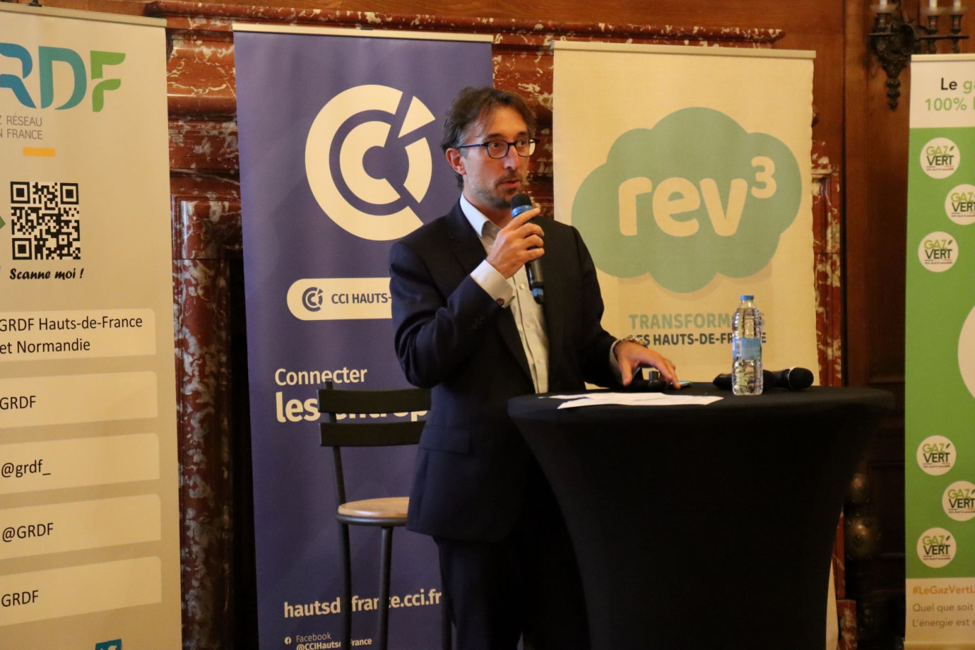 «Nous faisons beaucoup de sensibilisation, au travers d’évènements comme celui-ci» souligne Mathieu Barbaud, directeur rev3 à la CCI Hauts-de-France. © Aletheia Press/E.Chombart