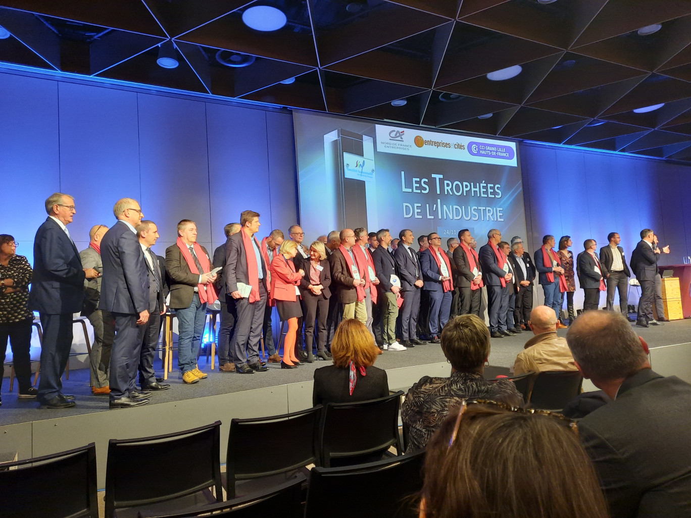 Une quinzaine de lauréats ont reçu un prix lors de la cérémonie des trophées de l’industrie à Marcq-en-Baroeul. © Aletheia Press/L.Péron