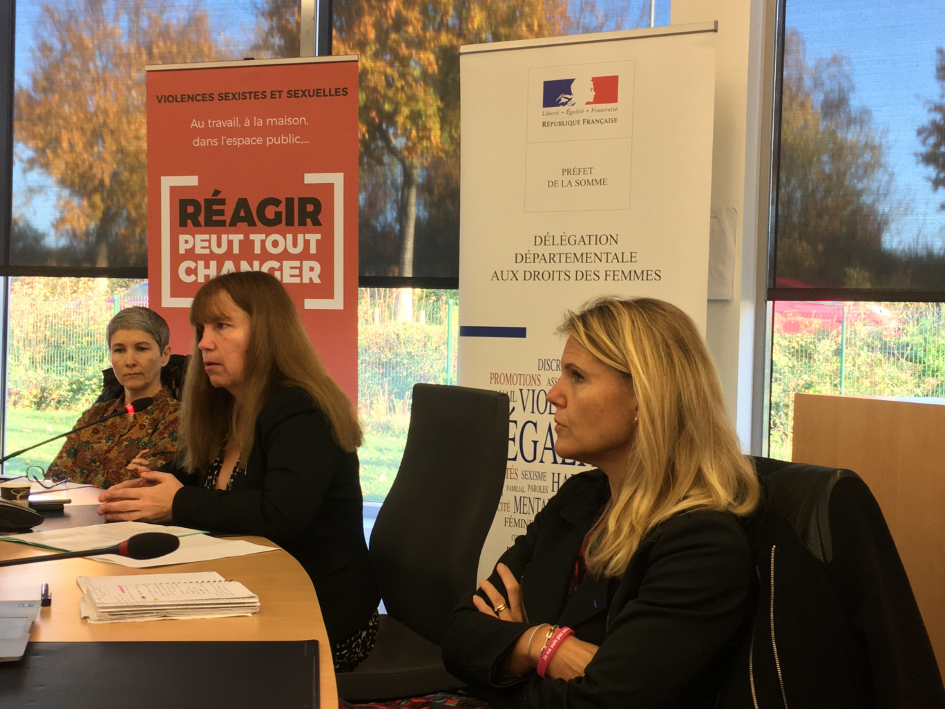 Gwenaël Leroy, Myriam Garcia et Laetitia Créton, directrice de la DDETS ont participé à cette matinée de réflexion. ©Aletheia Press/ DLP