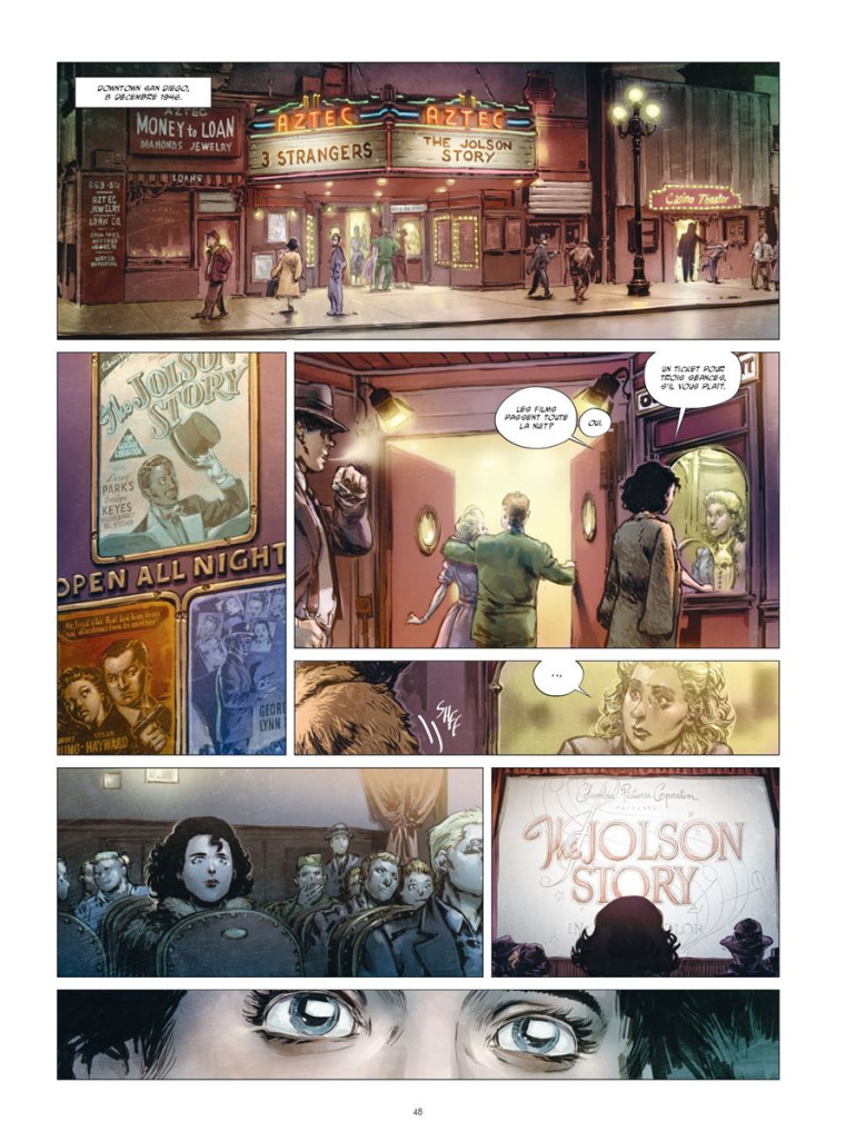 Quelques planches de la BD "A Short Story. La véritable histoire du Dahlia Noir".