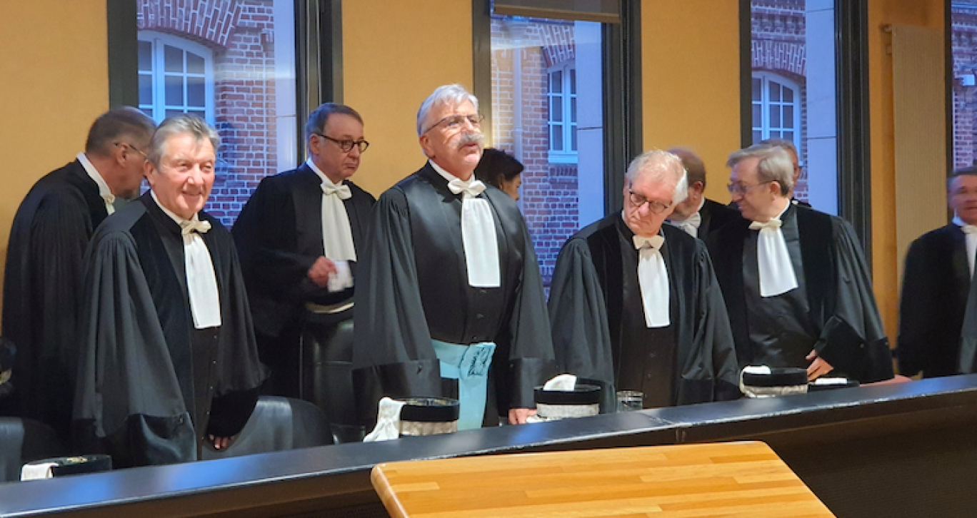 Président du tribunal de commerce de Douai-Cambrai, Jean-François Krummenacker (au centre) a tenu l'audience solennelle de rentrée le 11 janvier dernier.