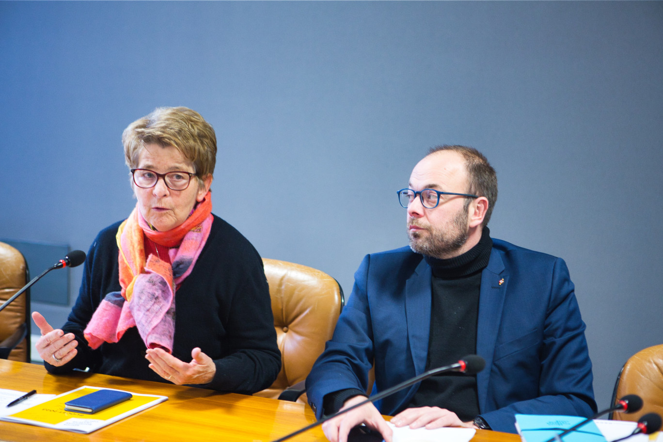 Marie-Guite Dufay, président de la région Bourgogne-Franche-Comté et Nicolas Soret, vice-président en charge des finances (© Aletheia Press / A.Morel) 