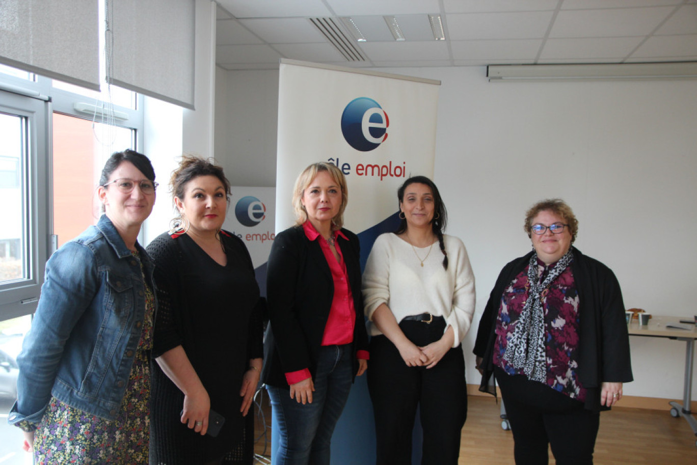 Emilie Raise (Pôle Emploi Beauvais Delie), Rita Boucher (MB Plomberie-Chauffage), Emmanuelle Speller (Intermarché Beauvais), Hanen Dechaux (Pôle Emploi Méru) et Laurence Krawczyk (Pôle Emploi Beauvais Mykonos)