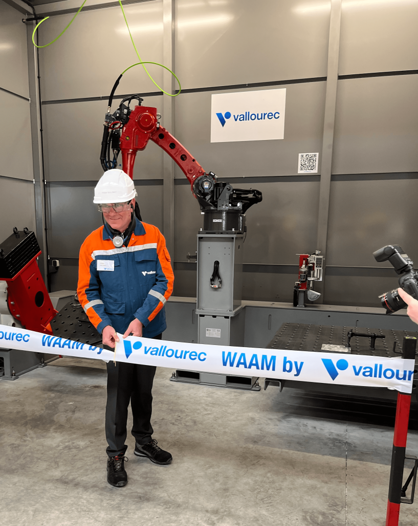 Philippe Guillemot, PDG du Groupe Vallourec lors de l'inauguration des robots. © Marie Boullenger