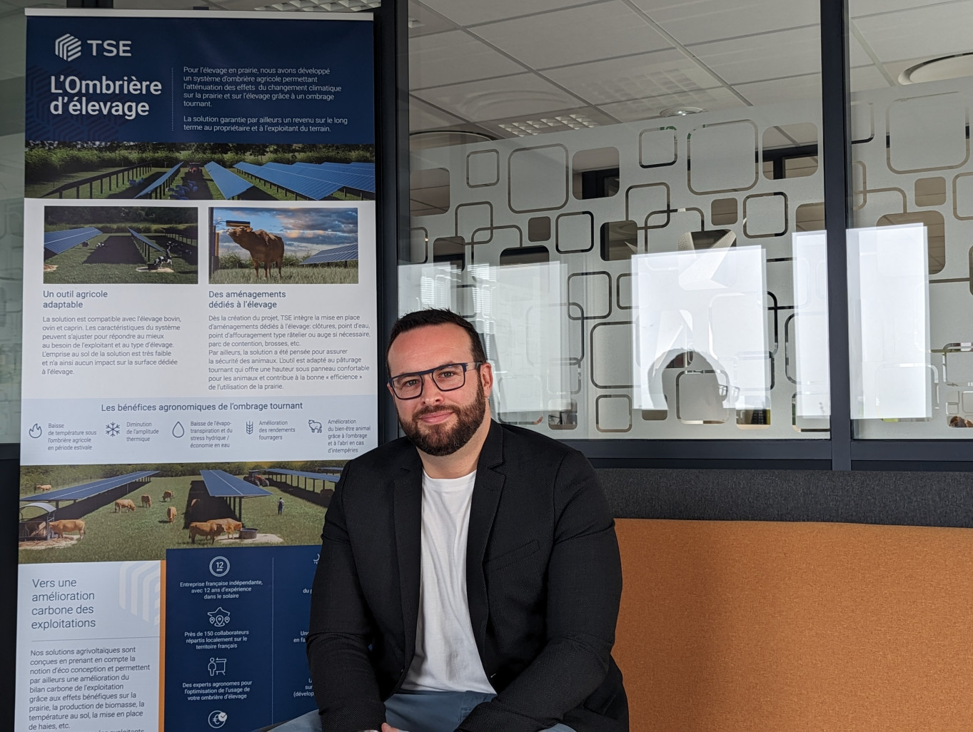 Mickaël Carlot, directeur régional de TSE, participe du développement de l’agrivoltaïsme en Bourgogne-Franche-Comté. (Aletheia Press / Nadège Hubert)