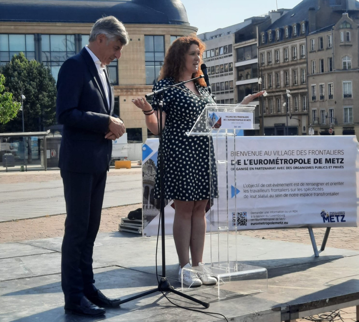 Lors de l'inauguration du Village des Frontaliers. © Eurométropole de Metz. 