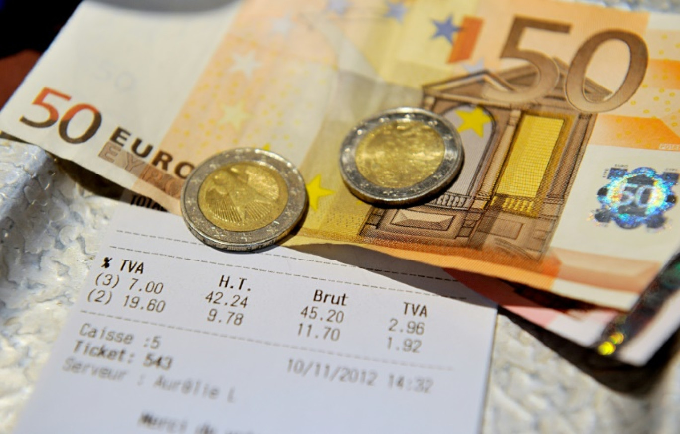 Photos d'euros en billets et pièces prise dans un resturant de Lille le 20 novembre 2012 © PHILIPPE HUGUEN