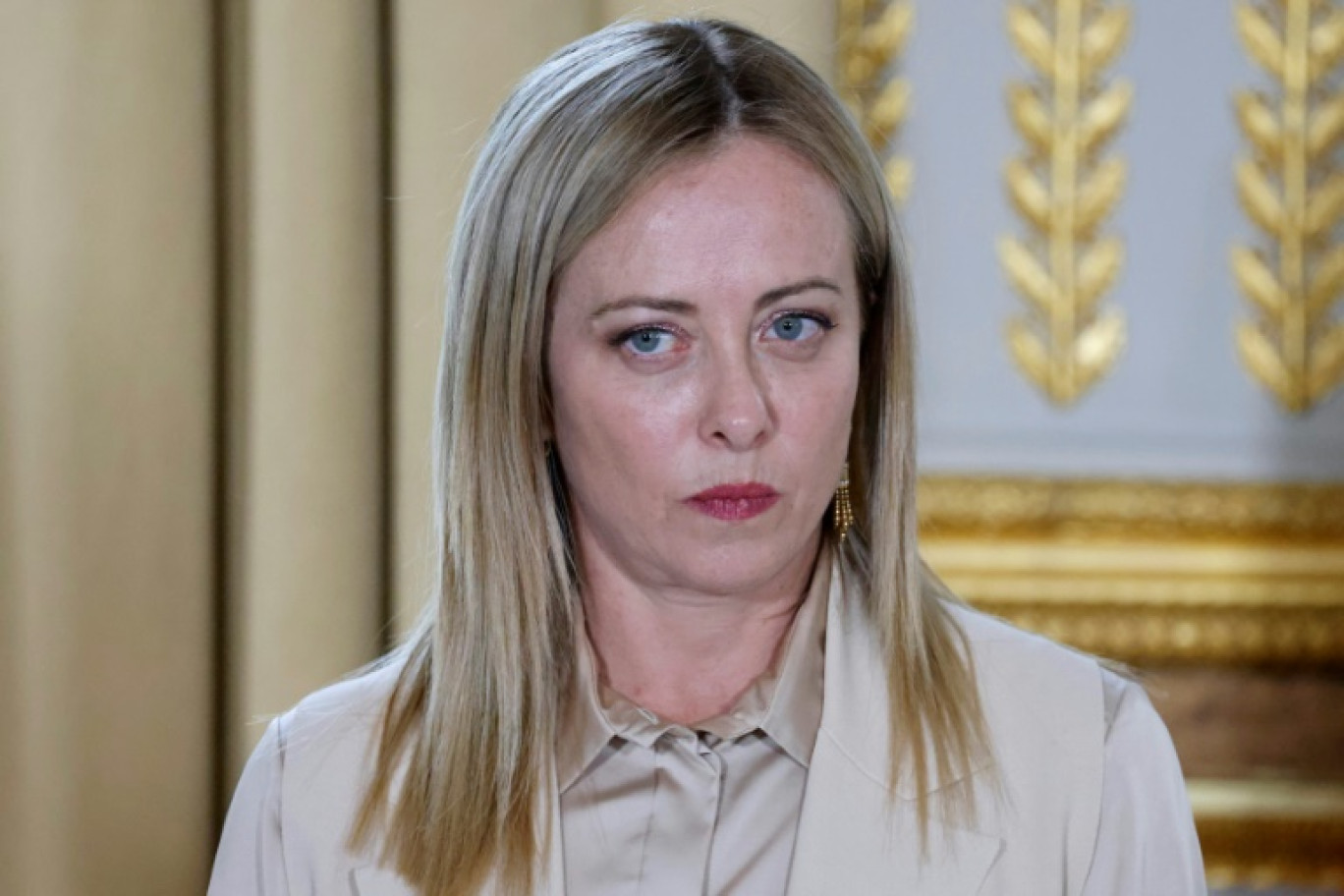 La Première ministre italienne Giorgia Meloni au Palais de l'Elysée à  Paris, le 20 juin 2023 © Ludovic MARIN