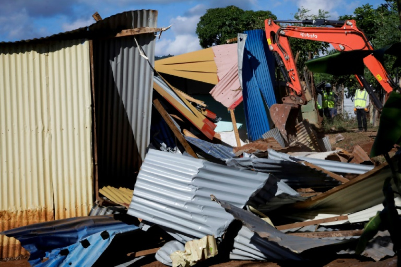 Destruction d'un bibonville à Koungou à Mayotte, le 19 juin 2023 © Chafion MADI