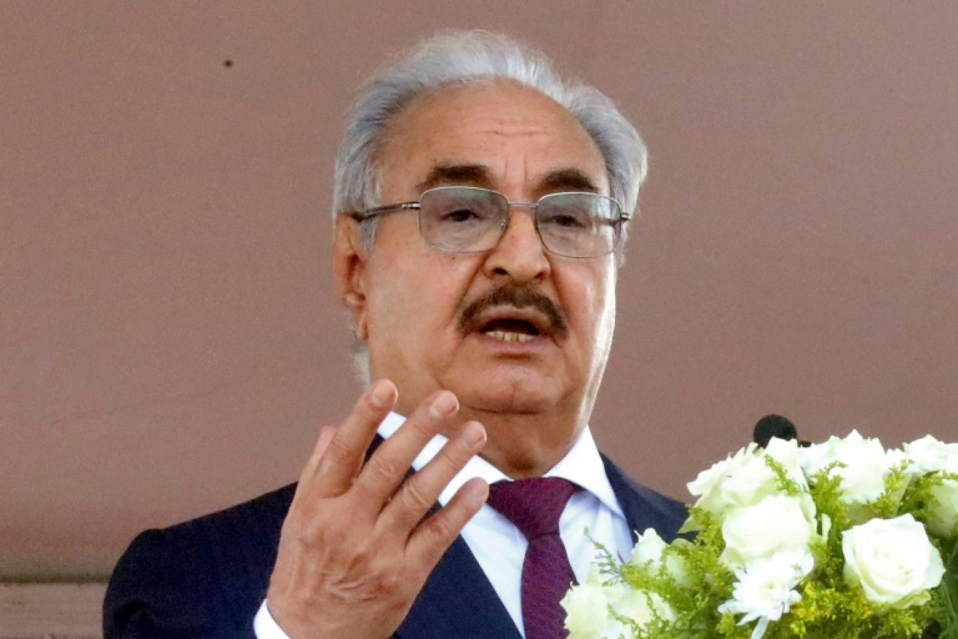 Khalifa Haftar, l'homme fort de l'Est de la Libye, le 24 décembre 2022 à Benghazi © Abdullah DOMA