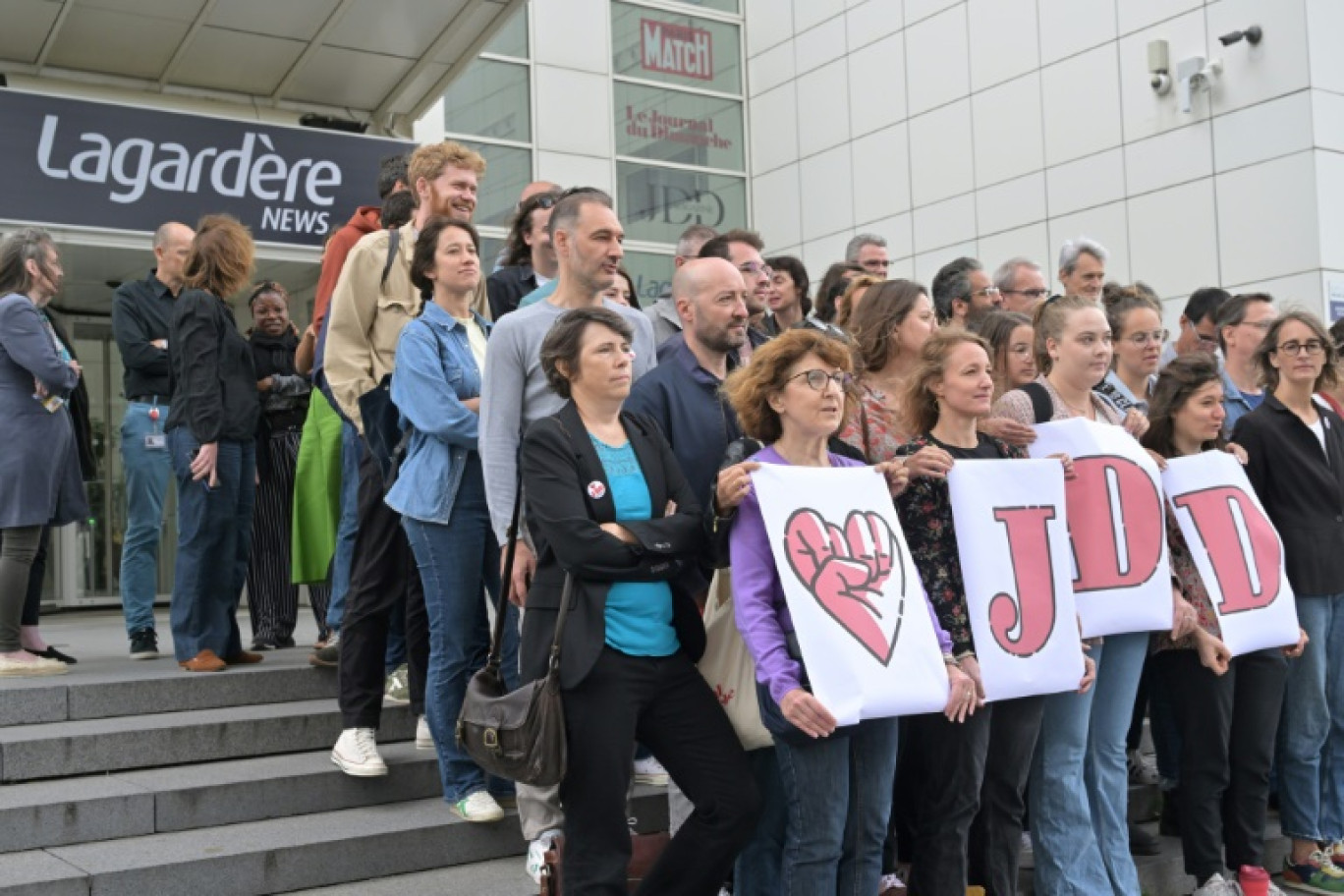 Des employés du Journal du Dimanche entament leur 13e jour de grève à Paris, le 5 juillet 2023 © Alain JOCARD