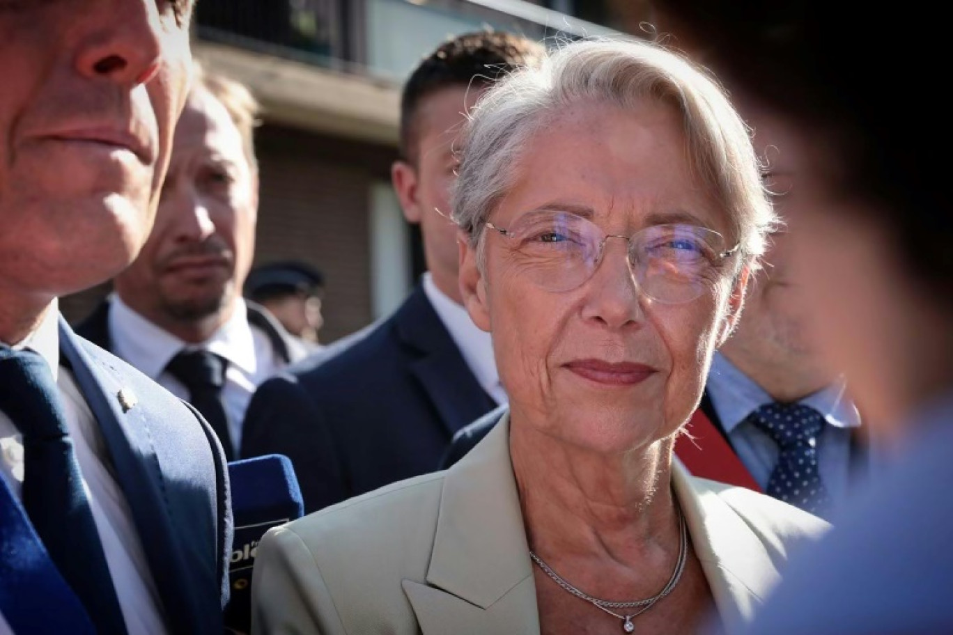 La Première ministre Elisabeth Borne, le 6 juillet 2023 à Lisieux © LOU BENOIST