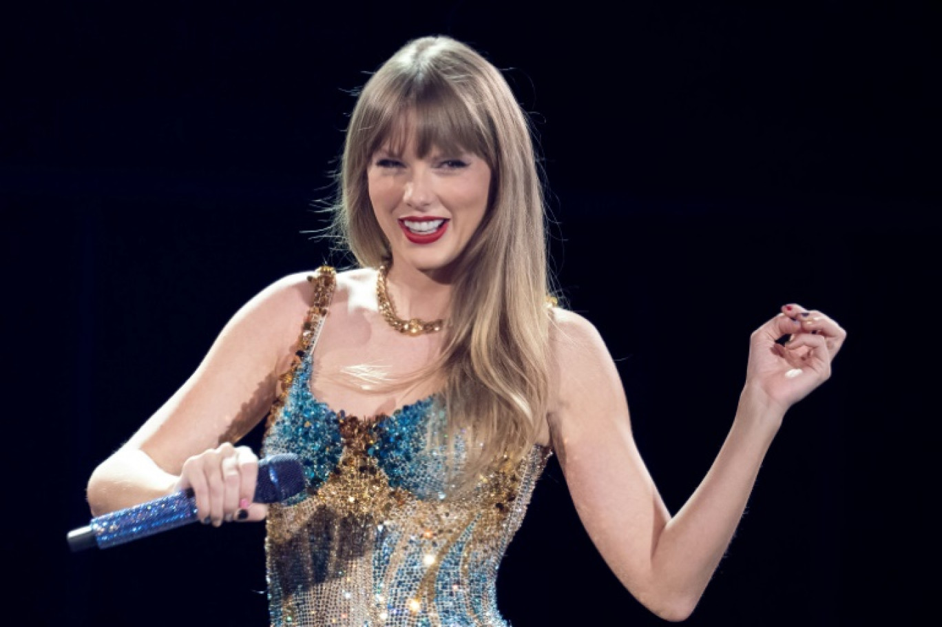 Taylor Swift sur scène durant son "Eras Tour" à Arlington, dans l'Etat du Texas en mars 2023 © SUZANNE CORDEIRO