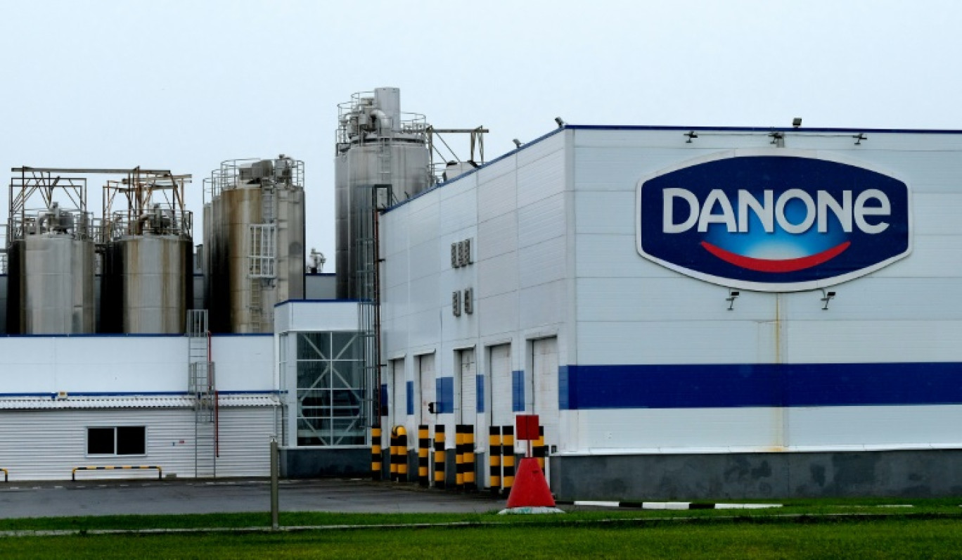 Une usine du groupe français Danone près de Tchekhov au sud de Moscou, le 22 juillet 2017 © Yuri KADOBNOV