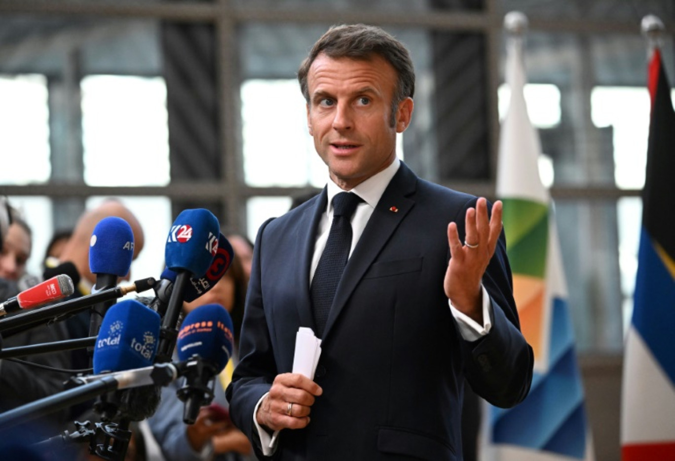 Emmanuel Macron à Bruxelles, le 18 juillet 2023 © Emmanuel DUNAND