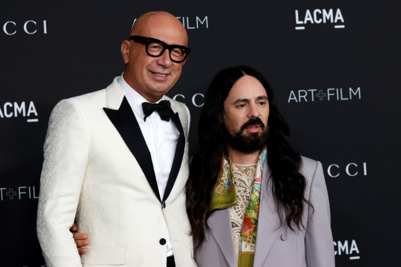 Le PDG sur le départ de Gucci Marco Bizzarri, et l'ancien directeur artistique de la marque Alessandro Michele, à Los Angeles, le 6 novembre 2021 © Michael TRAN