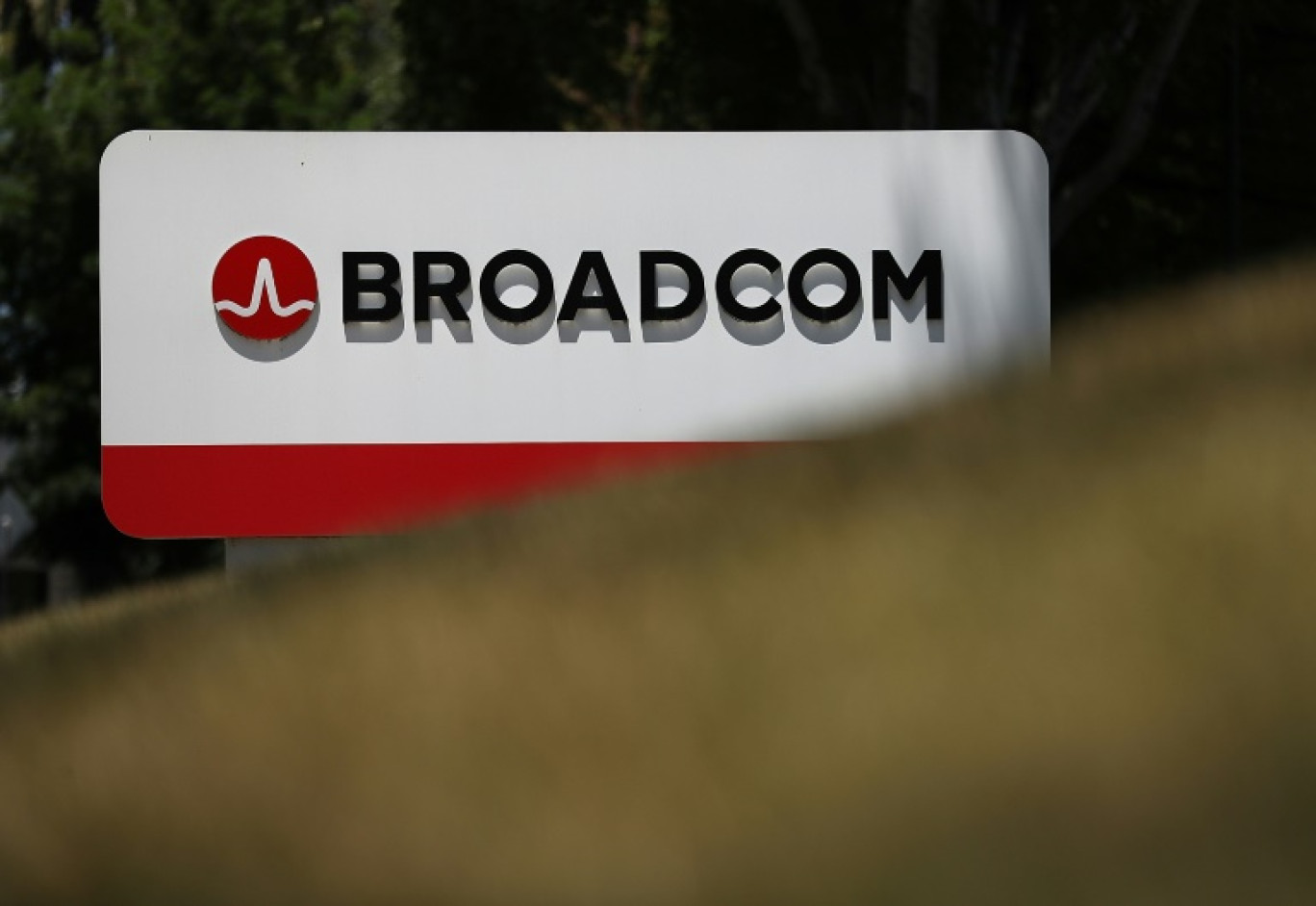 Devant les bureaux de Broadcom à San José, en Californie, le 7 juin 2018 © JUSTIN SULLIVAN