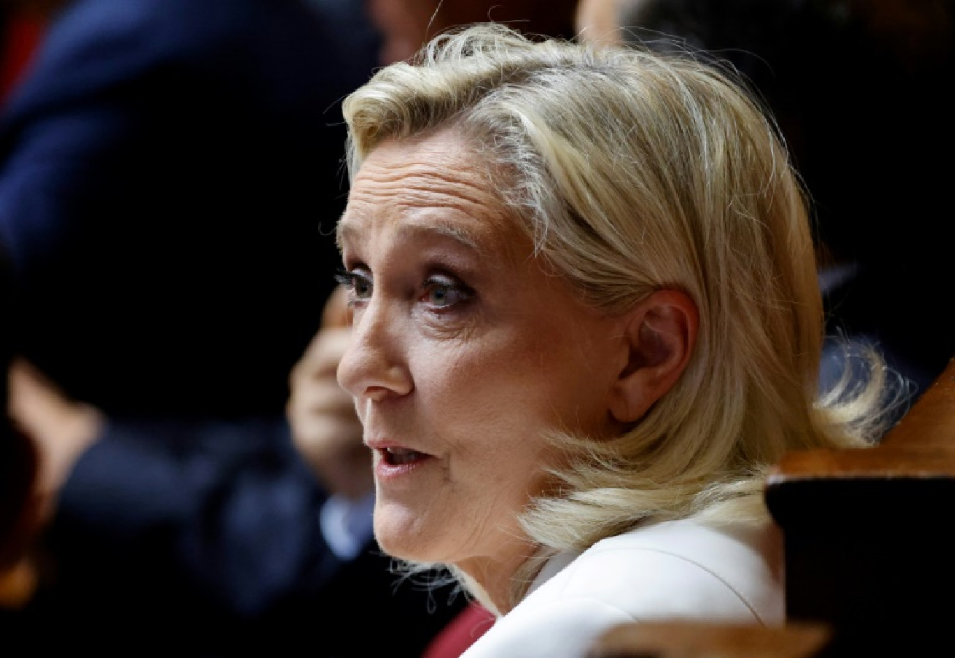 La présidente du groupe RN à l'Assemblée nationale, Marine Le Pen, le 20 juin 2023 à Paris © Ludovic MARIN