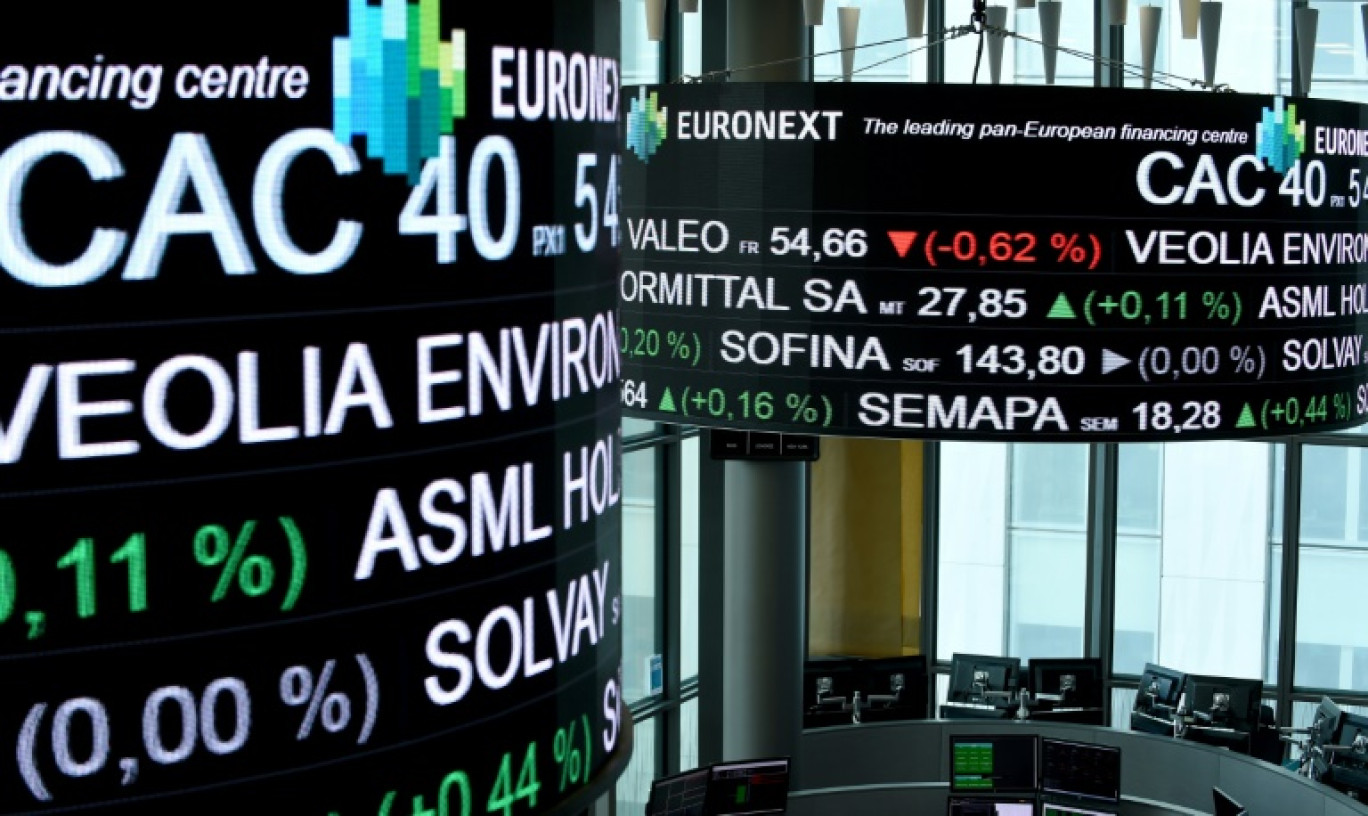 La salle de contrôle d'Euronext, société qui gère la Bourse de Paris © ERIC PIERMONT