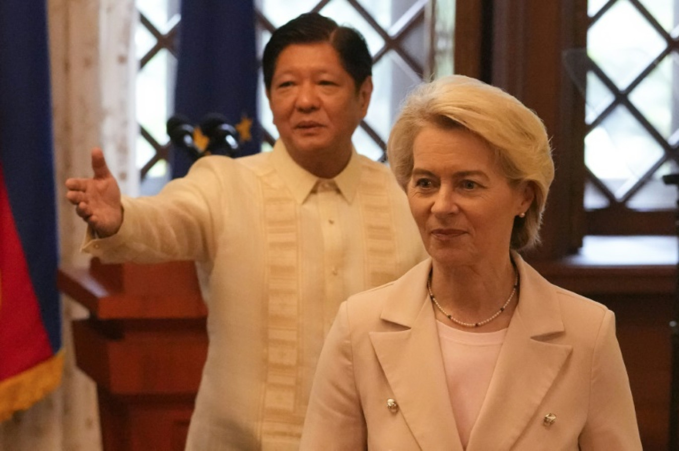 Le président philippin, Ferdinand Marcos Jr, et la présidente de la Commission européenne, Ursula von der Leyen, à Manille le 31 juillet 2023 © Aaron Favila