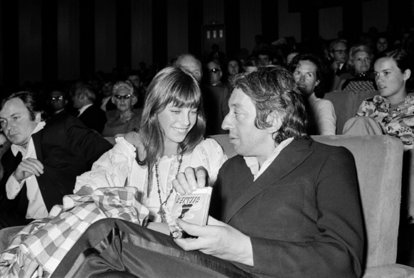 Jane Birkin et Serge Gainsbourg lors de la première du film "Cannabis" de Pierre Koralnik à Paris, le 2 septembre 1970 © -