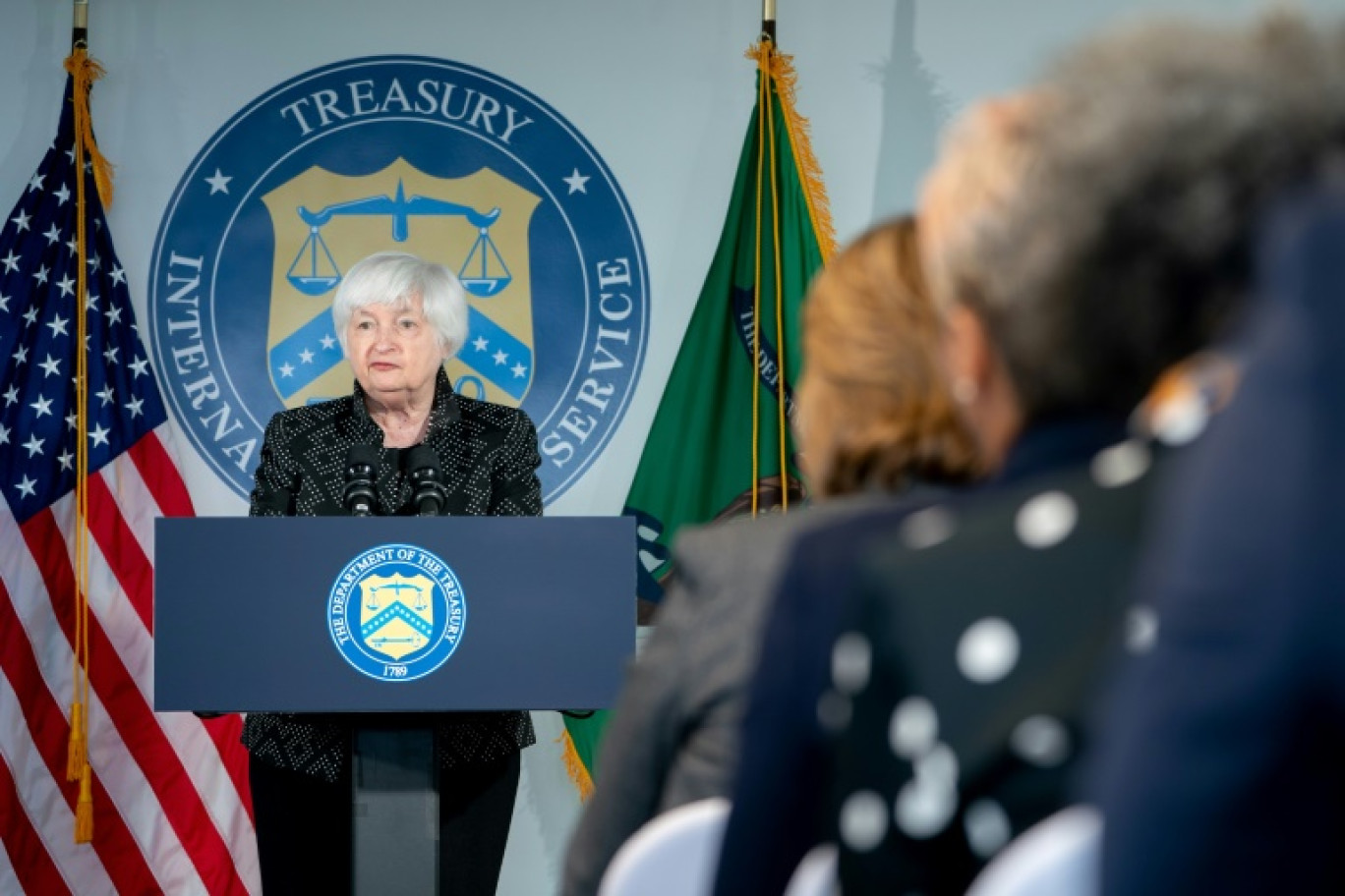 Janet Yellen lors d'un discours à McLean (Virginie) le 2 août 2023 © Stefani Reynolds