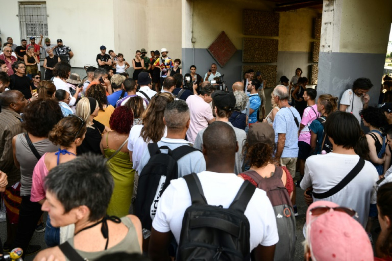 Rassemblement en hommage à Mohamed Bendriss, mort en marge des émeutes, le 6 juillet 2023 à la cité Air Bel à Marseille © CHRISTOPHE SIMON