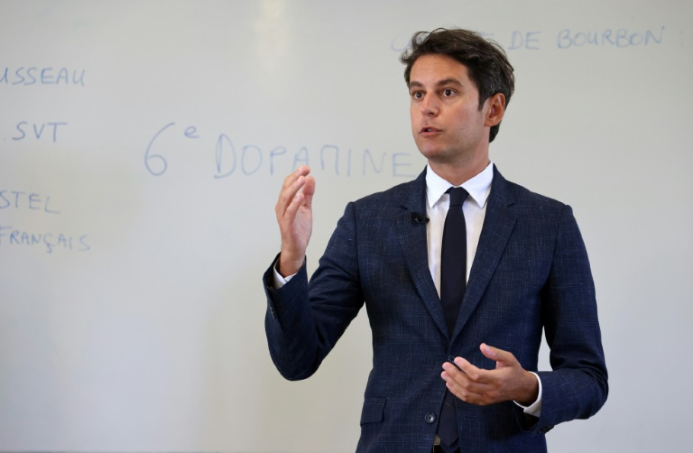 Le ministre de l'Education national Gabriel Attal à La Réunion, le 17 août 2023 © Richard BOUHET