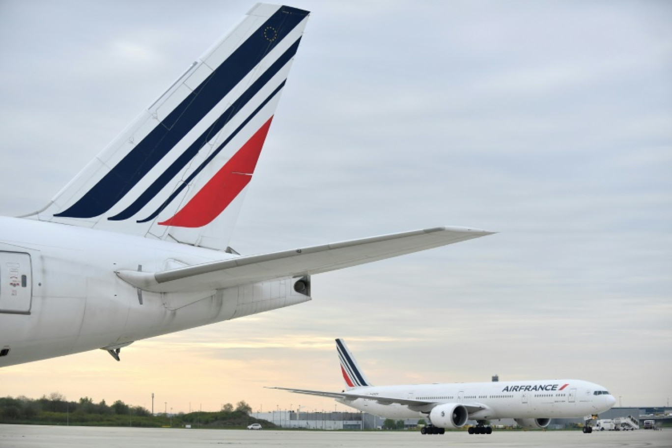 Des avions de la compagnie Air France à l'aéroport Roissy-Charles-de-Gaulle près de Paris, le 26 avril 2023 © JULIEN DE ROSA