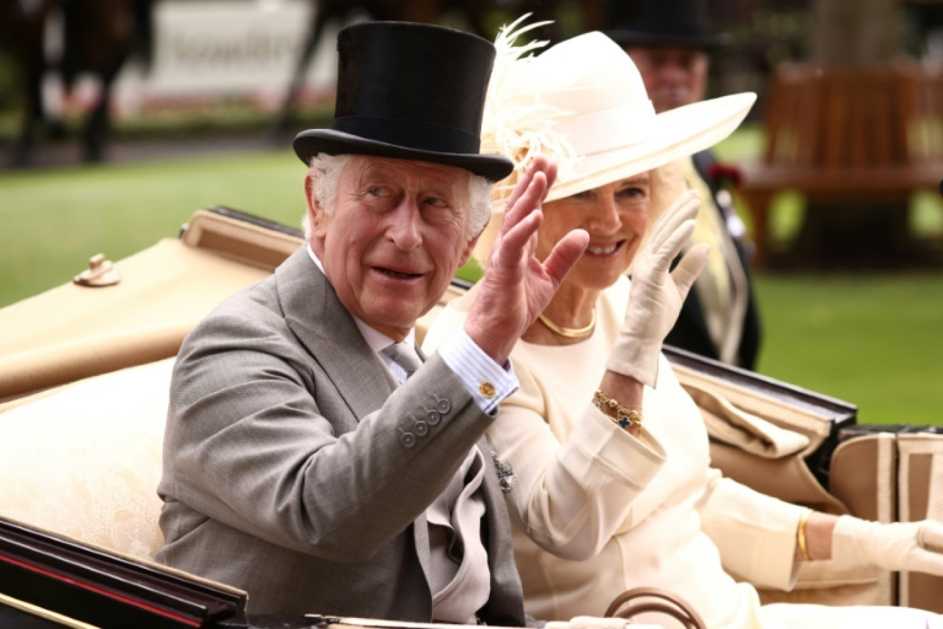 Le roi Charles III et la reine consort Camilla à Ascot, à l'ouest de Londres, le 24 juin 2023 © HENRY NICHOLLS