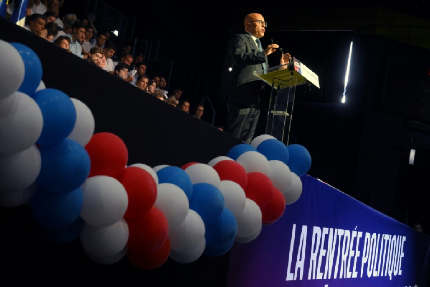 Le président de LR Eric Ciotti lors de sa rentrée politique au Cannet, dans les Alpes-Maritimes, le 27 août 2023 © NICOLAS TUCAT