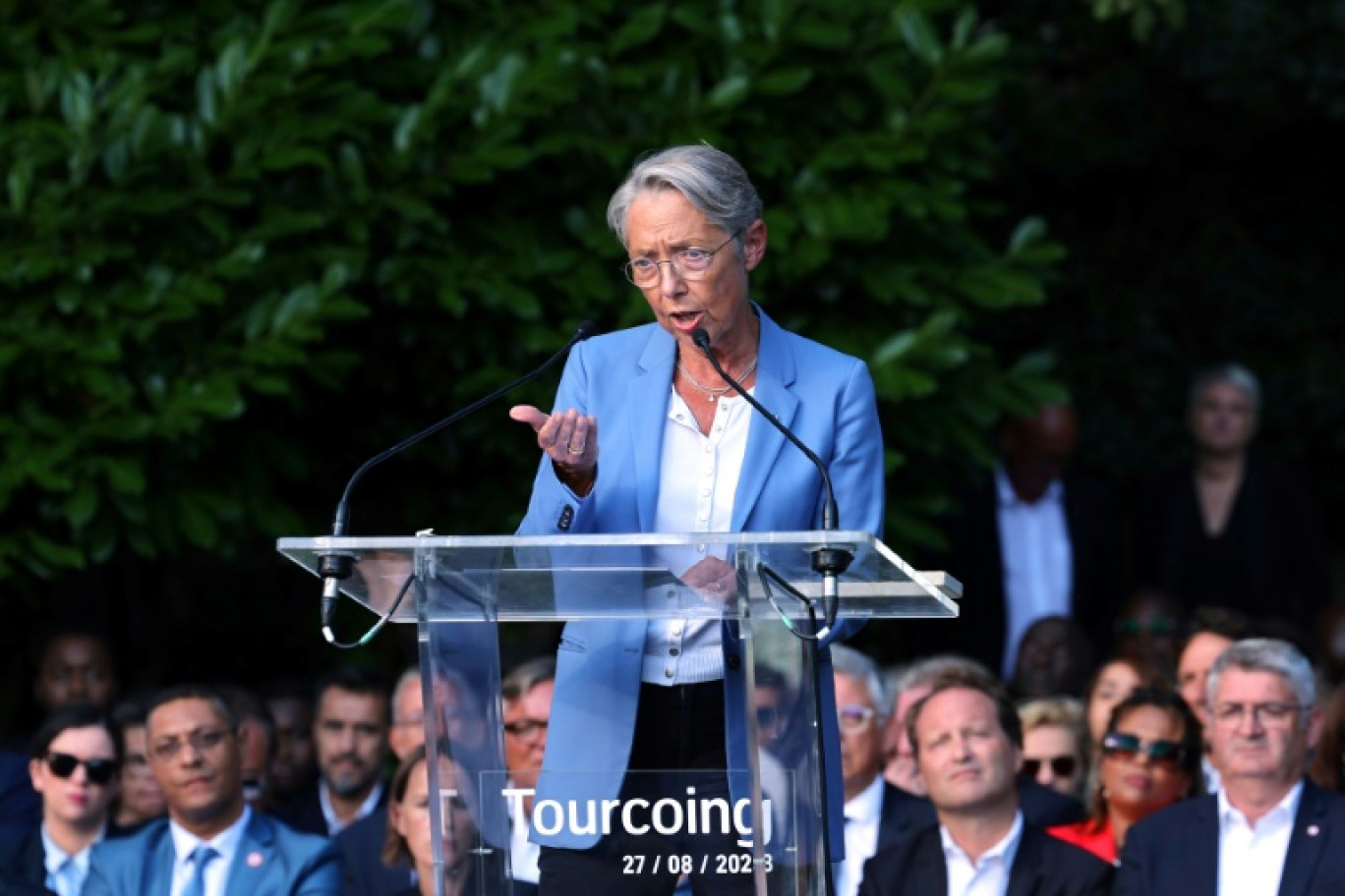 La Première ministre Elisabeth Borne à Tourcoing, le 27 août 2023 dans le Nord © FRANCOIS LO PRESTI