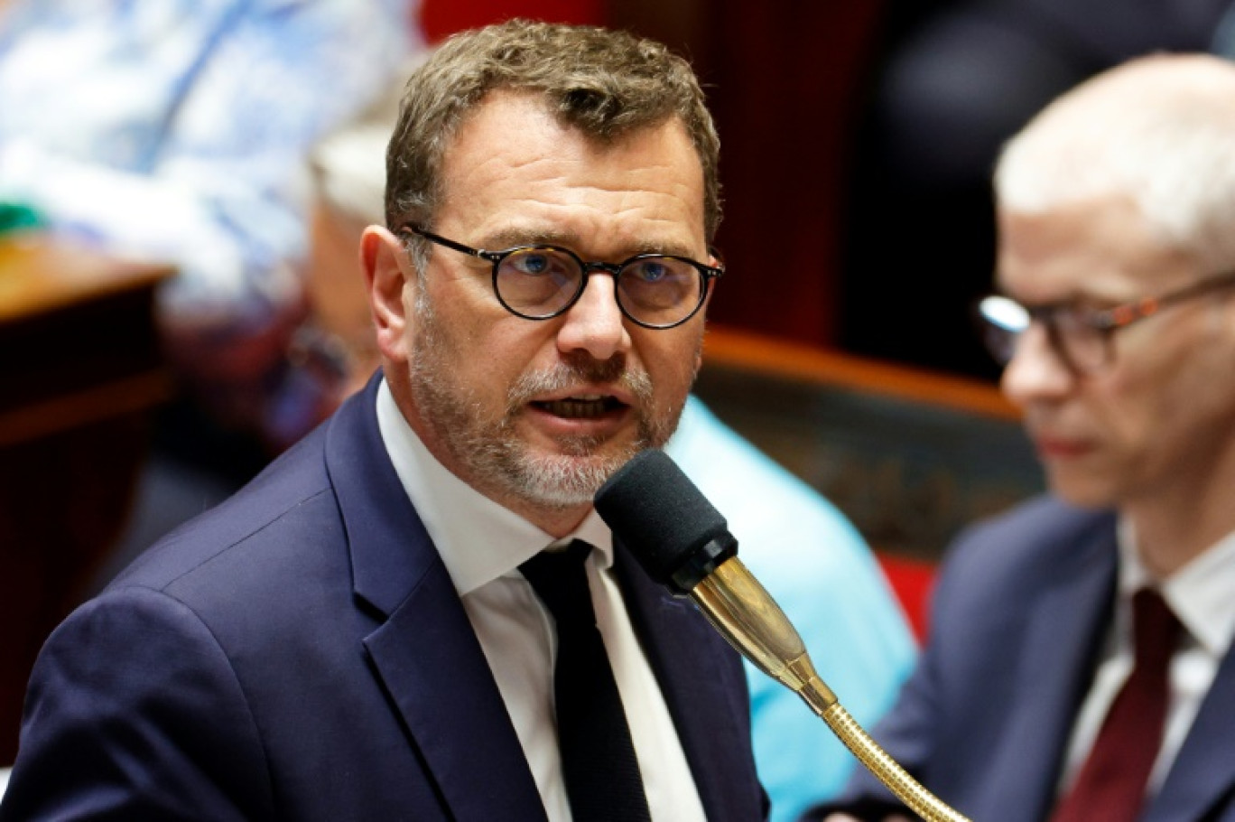 Olivier Klein, alors ministre du Logement, à l'Assemblée nationale à Paris, le 9 mai 2023 © Geoffroy VAN DER HASSELT