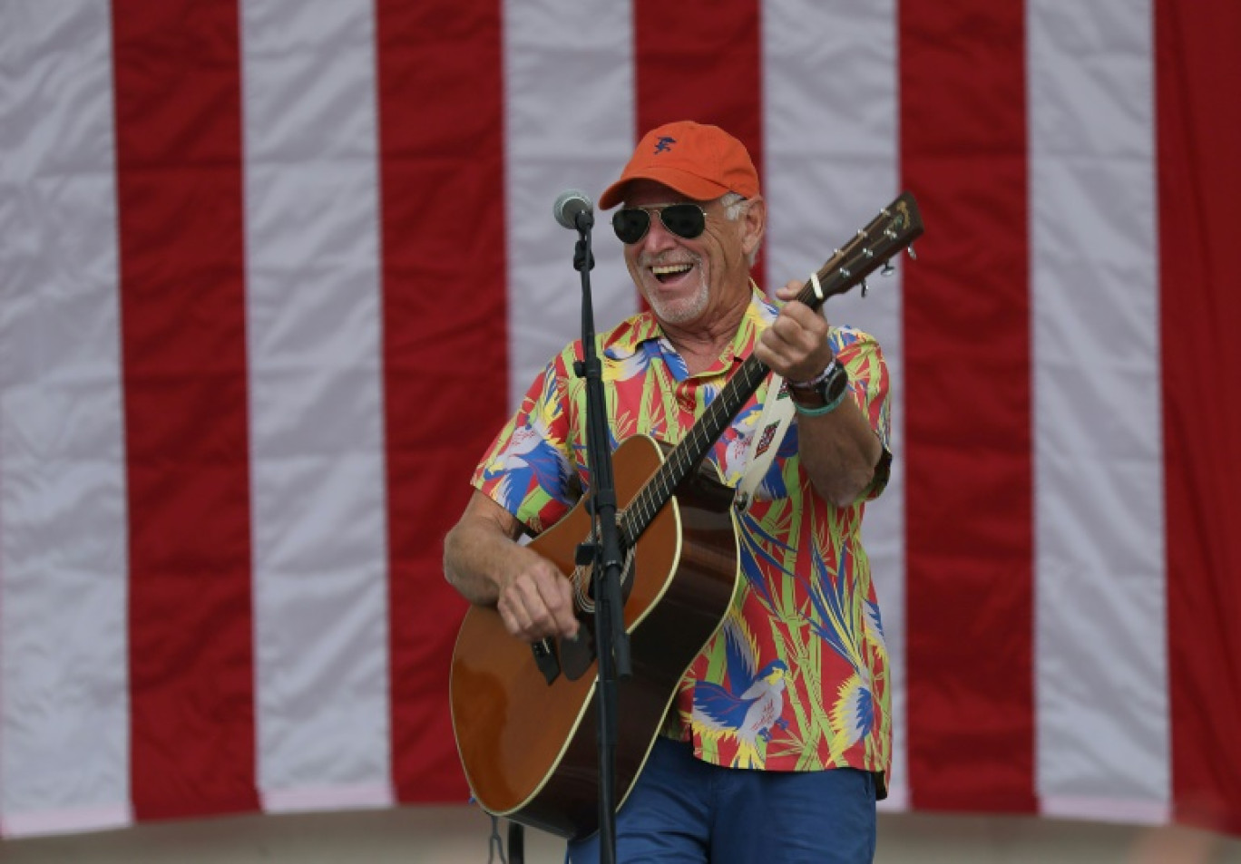 Le chanteur américain Jimmy Buffett sur scène le 3 novembre 2018 à West Palm Beach (Floride) © JOE RAEDLE