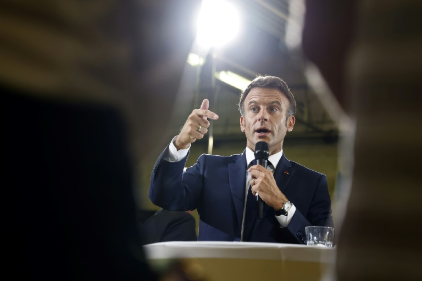 Le président Emmanuel Macron à Orange, dans le Vaucluse, le 1er septembre 2023 © Ludovic MARIN