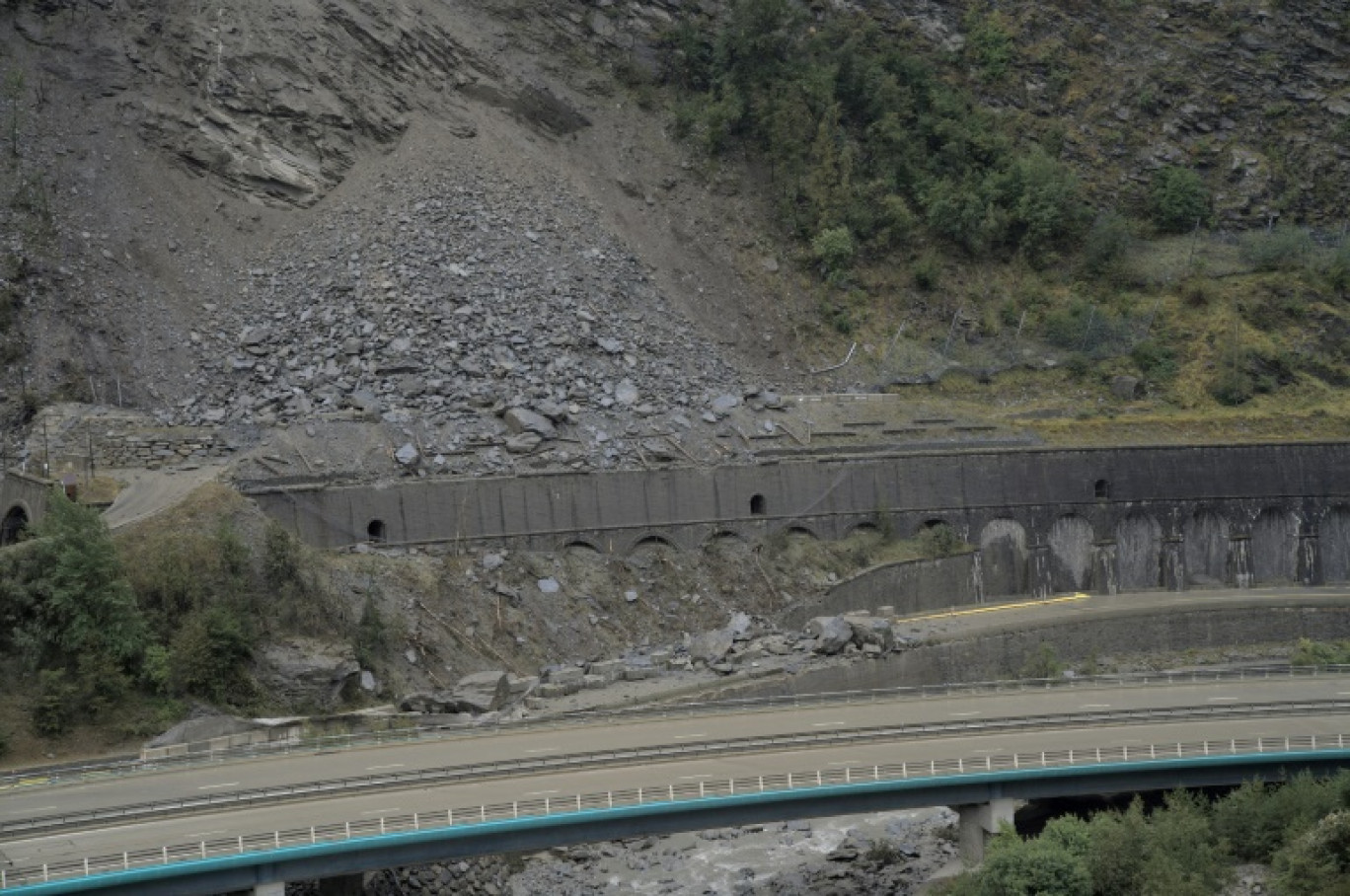 Eboulement à Saint-André dans la vallée de la Maurienne dans les Alpes françaises, le 28 août 2023 © Charlene PERSONNAZ