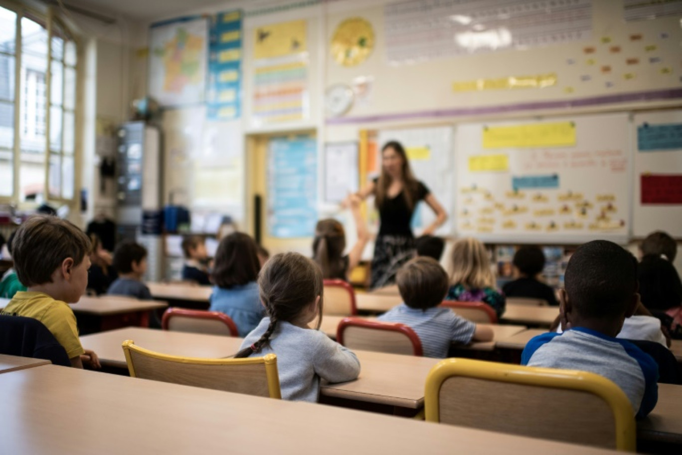 Une salle de classe dans une école élémentaire à Paris, le 2 septembre 2019 © Martin BUREAU