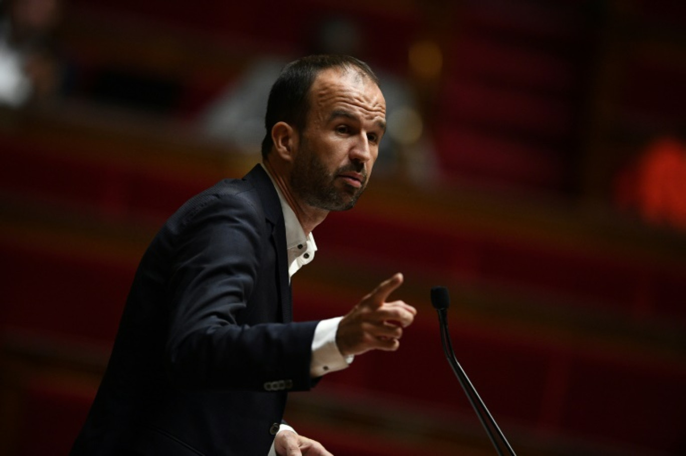 Le député de La France Insoumise (LFI) Manuel Bompard à l'Assemblée nationale à Paris le 10 octobre 2022 © Christophe ARCHAMBAULT